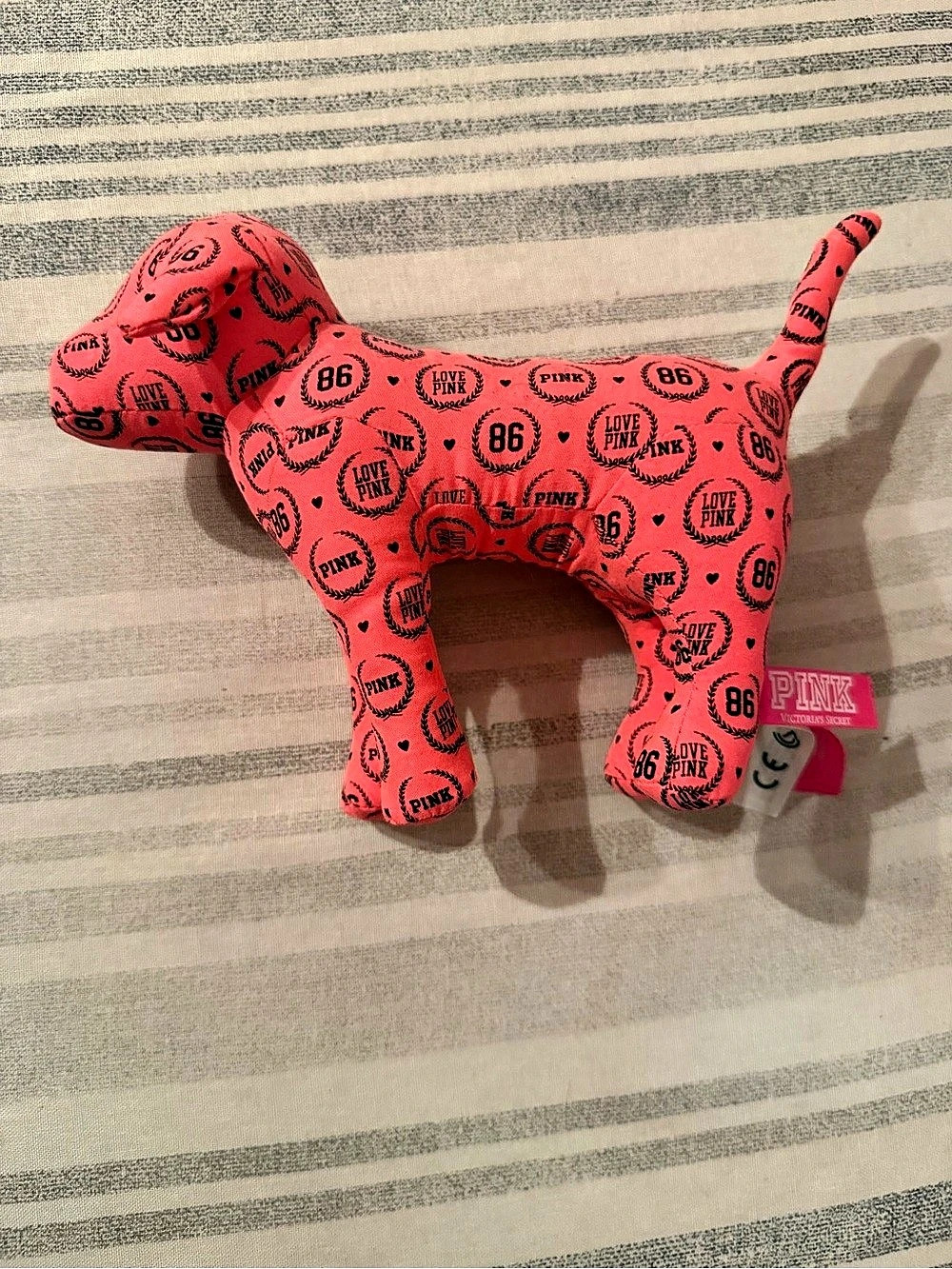 PINK Pattern Hot Pink Plush Dog